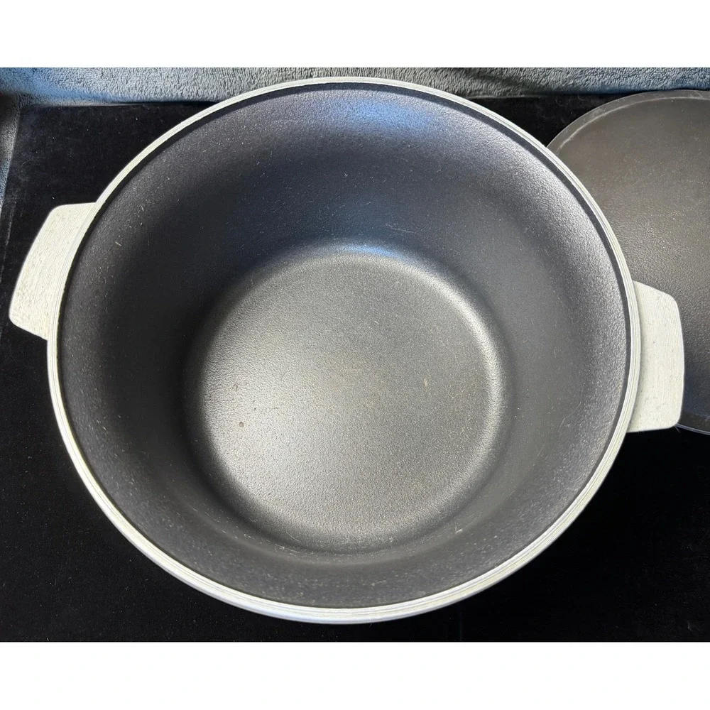 Vintage Regal Cast Aluminum Dutch Oven Pot with Lid Silver Grey Round Stockpot